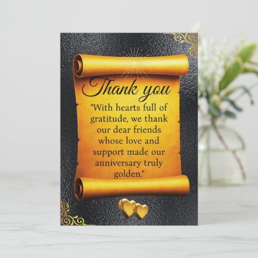 ゴールドスクロールアニバーサリーサンクス サンキューカード (スタンド正面)
