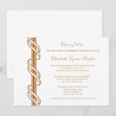 ゴールドスクロールバー 卒業式招待状 招待状 (正面/裏面)