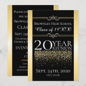 ゴールドスクール同窓会デザイン 招待状 (正面/裏面)