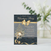 ゴールドスターのクリスマスツリーボウボール クリスマスパーティー 招待状 (スタンド正面)