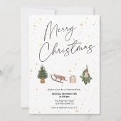 ゴールドスターのクリスマス招待状 招待状 (正面)