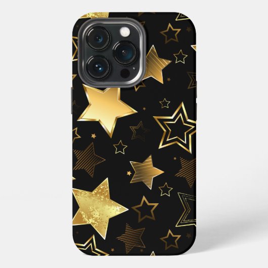 ゴールドスターのシームレスパターン iPhoneケース (裏面)