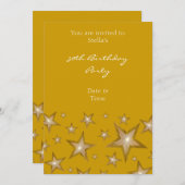 ゴールドスターの招待状 縦 ゴールド 招待状 (正面/裏面)