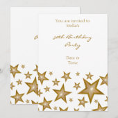 ゴールドスターの招待状 縦 白 招待状 (正面/裏面)