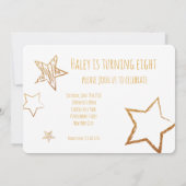 ゴールドスターの楽しい写真誕生日パーティー招待状 招待状 (裏面)