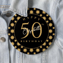 ゴールドスターの50歳の誕生日 カスタムネーム 