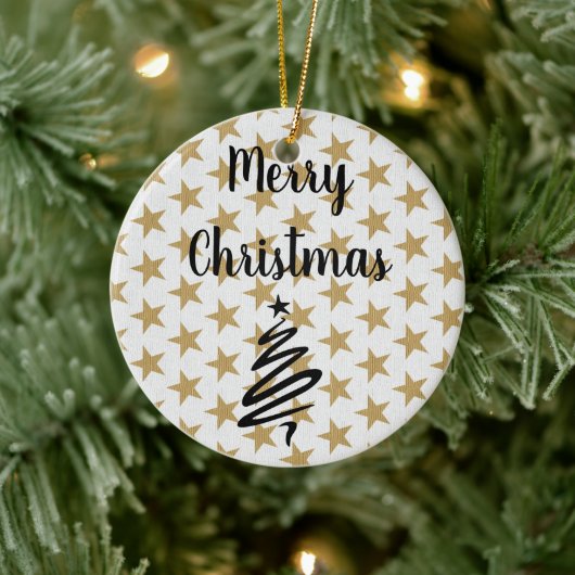 ゴールドスタークリスマス セラミックオーナメント (ツリー)