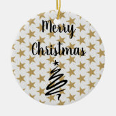 ゴールドスタークリスマス セラミックオーナメント (正面)