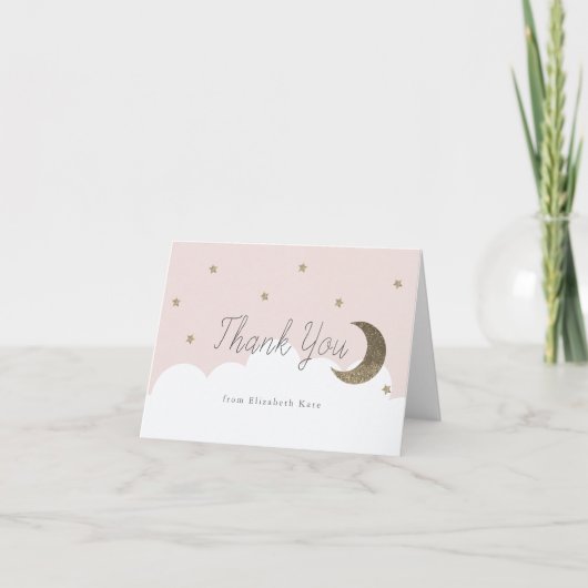 ゴールドスタース＆クレセントムーンピンクガール サンキューカード (正面)