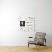 ゴールドスターズウィズメッセージ フォト バースデー タペストリー (インサイチュ(横))