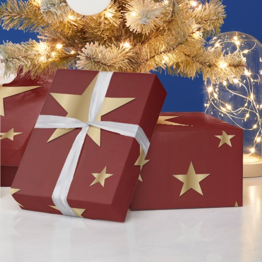ゴールドスターズ包装紙 ラッピングペーパー (クリスマス)