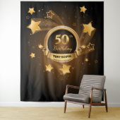 ゴールドスターズ バースデーパーティー タペストリー 背景 バナー (インサイチュ)