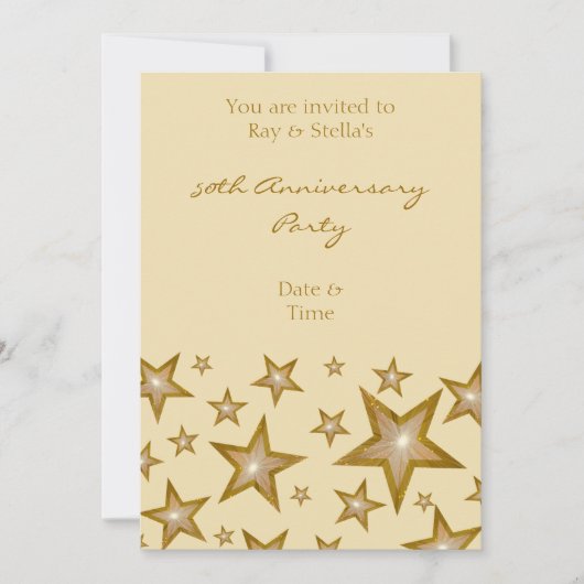 ゴールドスターズ 50周年記念 垂直クリーム 招待状 (正面)