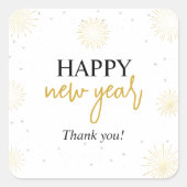 ゴールドスターバースト新年のお祝いパーティー スクエアシール (正面)