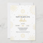 ゴールドスターバースト新年のお祝いパーティー 招待状 (正面)