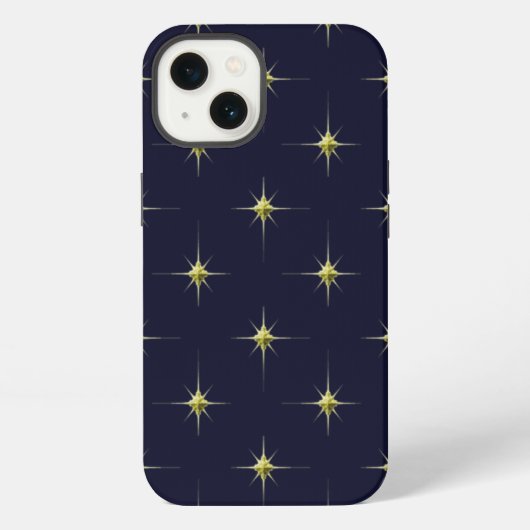 ゴールドスターバースト柄 iPhoneケース (裏面)