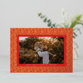 ゴールドスターレッドボホ写真 ゴールドホイルホリデーカード 箔シーズンカード (立ち正面)