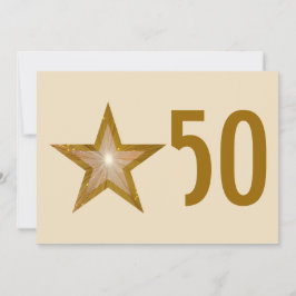 ゴールドスター50周年招待状 クリーム 招待状
