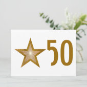 ゴールドスター50周年招待状 白 招待状 (スタンド正面)