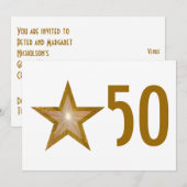 ゴールドスター50周年招待状 白 招待状 (正面/裏面)