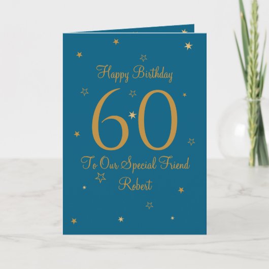 ゴールドスター60歳の誕生日カード カード (正面)