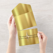 ゴールドスター オールインワン招待状 (貼ってはがせる)