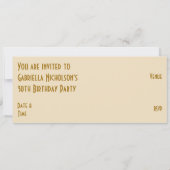 ゴールドスター「パーティー」招待状 クリーム 長 招待状 (裏面)