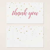 ゴールドスター ピンク水彩 感謝カード (正面&裏面)