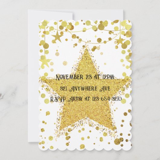 ゴールドスター 招待状 (裏面)