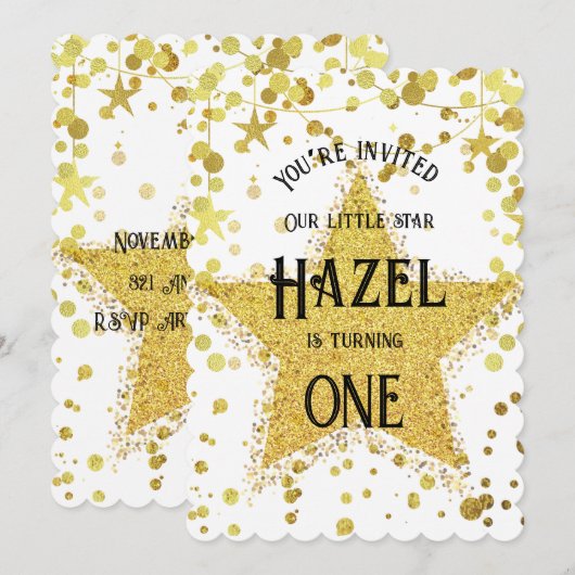 ゴールドスター 招待状 (正面/裏面)