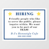 ゴールドスター 青い文字の採用案内 ウィンドウサイン (シート)