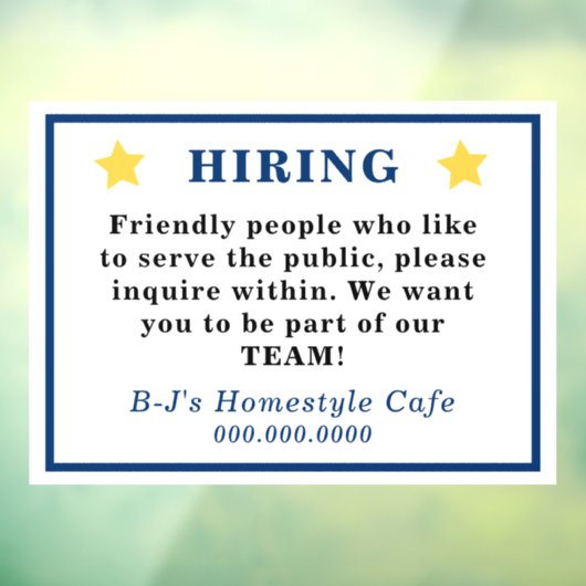 ゴールドスター 青い文字の採用案内 ウィンドウサイン (シート3)