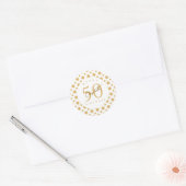 ゴールドスター 50歳の誕生日 カスタムネーム ラウンドシール (封筒)