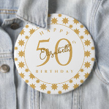 ゴールドスター 50歳の誕生日 カスタムネーム