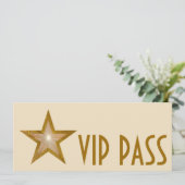 ゴールドスター 'VIP PASS' 招待状 クリーム 長 (スタンド正面)