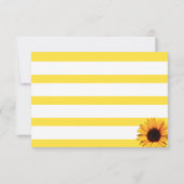ゴールドストライプとサンフラワー アフターパーティーカード 招待状 (裏面)