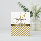 ゴールドストライプのリボン 結婚式 披露宴 ご招待 招待状 (スタンド正面)