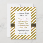 ゴールドストライプのリボン 結婚式 披露宴 ご招待 招待状 (裏面)