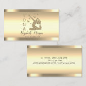 ゴールドストライプス ヨガインストラクター 女性 シルエット 名刺 (正面/裏面)