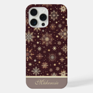 ゴールドスノーフォール:クリスマスのきらびやかな優雅さ iPhone 15 PRO MAXケース