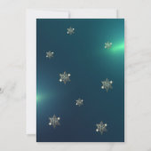 ゴールドスノーフレークとゴールドクリスマスボール 会社のパーティー 招待状 (裏面)