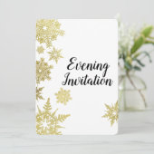 ゴールドスノーフレークのイブニング招待状 招待状 (スタンド正面)