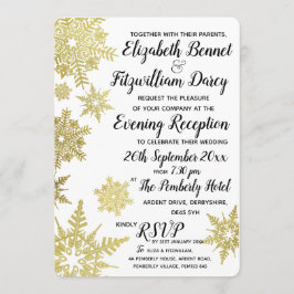 ゴールドスノーフレークのイブニング招待状 招待状