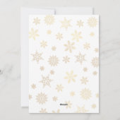 ゴールドスノーフレークのクリスマスフォトカード シーズンカード (裏面)