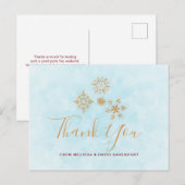 ゴールドスノーフレーククリスタル クリスマスありがとうございます ポストカード (正面/裏面)