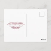 ゴールドスノーフレーククリスタル クリスマス サンクス ポストカード (裏面)