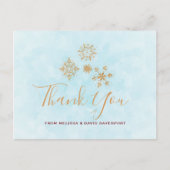 ゴールドスノーフレーククリスタル クリスマス サンクス ポストカード (正面)