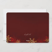 ゴールドスノーフレークホリデーグリーティングカード シーズンカード (裏面)