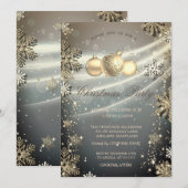 ゴールドスノーフレークボール シャイニー カンパニー パーティー I 招待状 (正面/裏面)