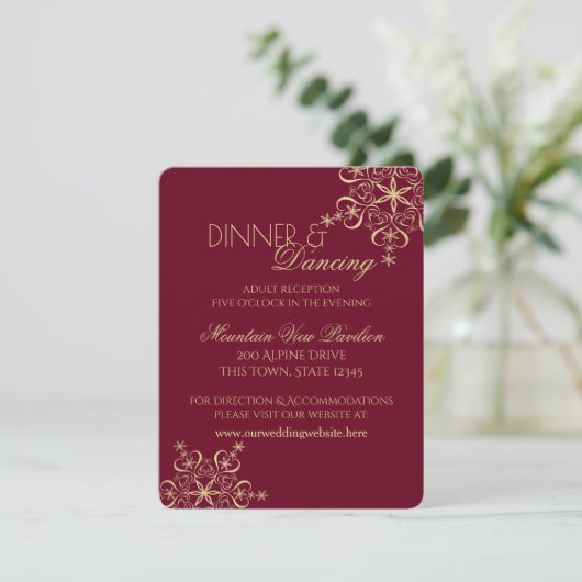 ゴールドスノーフレーク冬の披露宴情報 招待状 (スタンド正面)